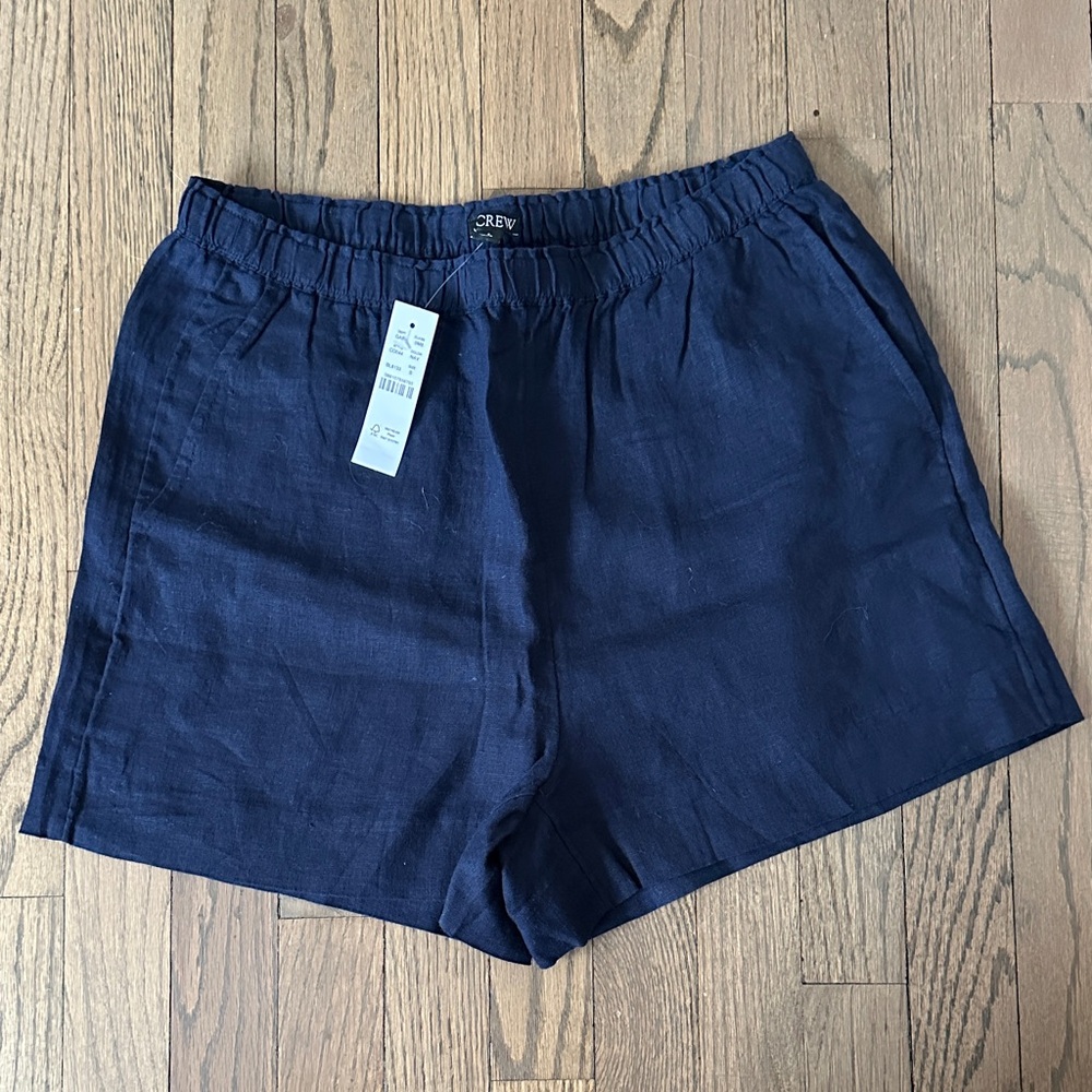 NWT J. Crew Women's Stratus Navy Linen Shorts